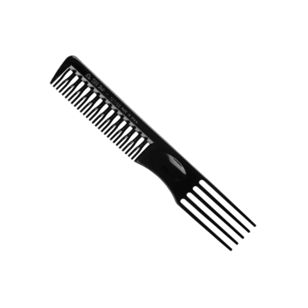 PEINE AHUECADOR CURVADO NEGRO 19CM — Eurostil. Producto profesional de peluquería.