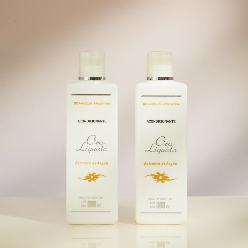 Acondicionante Oro Líquido x 300 cc — Angelis. Producto profesional de peluquería.