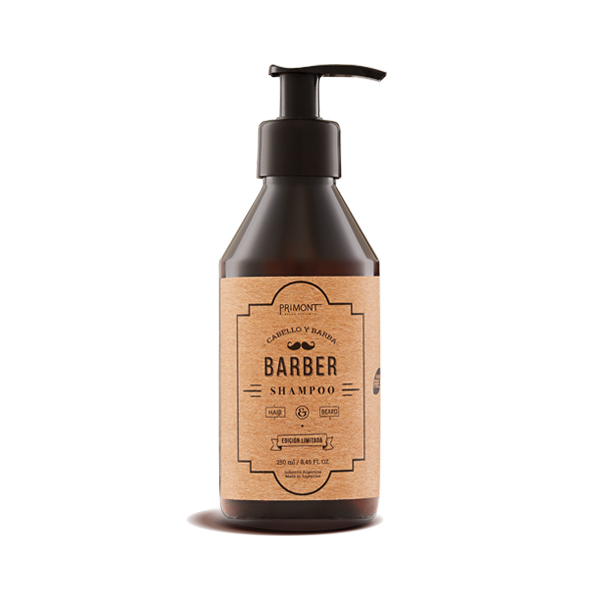 SHAMPOO BARBER 250 — Primont. Producto profesional de peluquería.