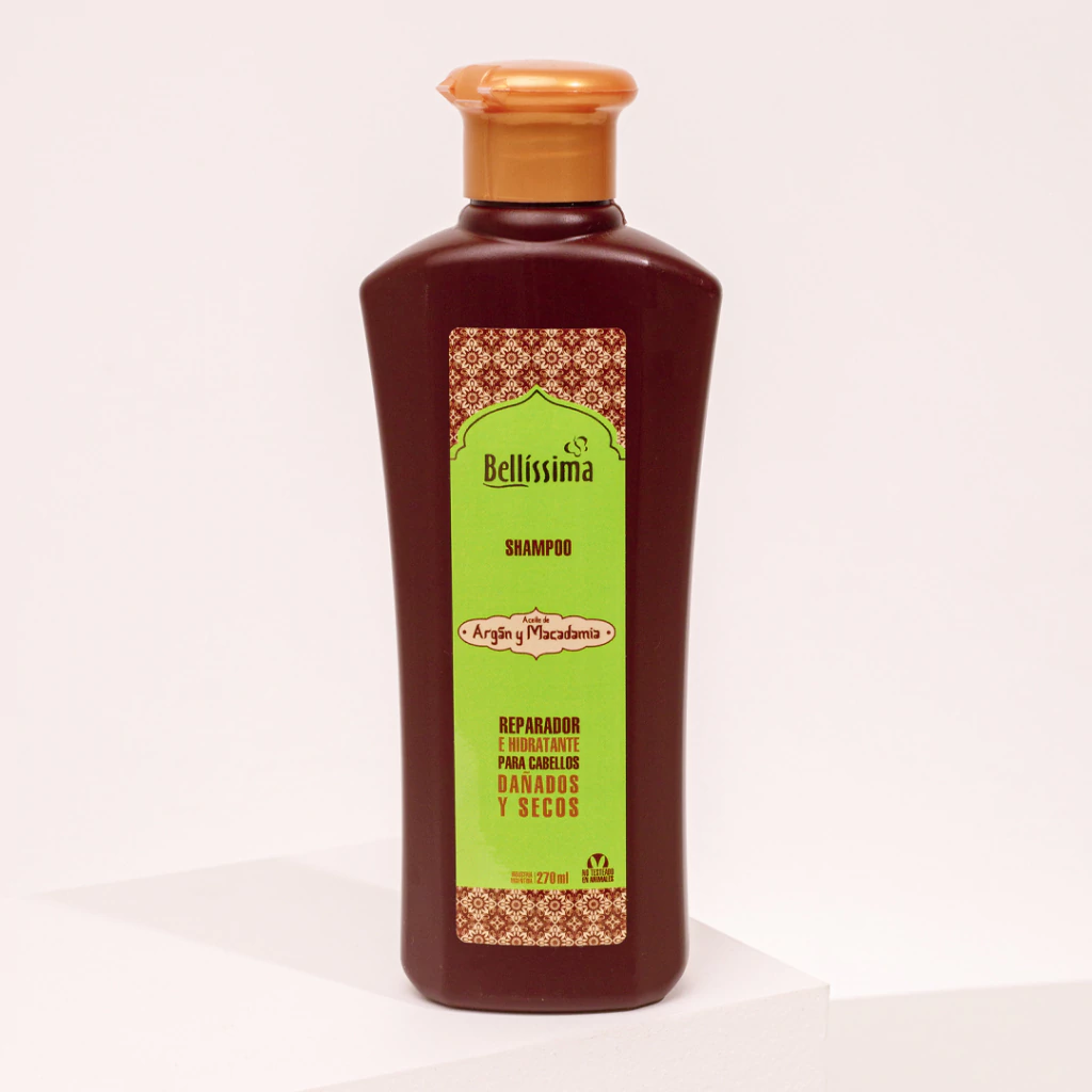 BELL Argan y macadamia shampoo botella x 270 ml — Bellísima. Producto profesional de peluquería.