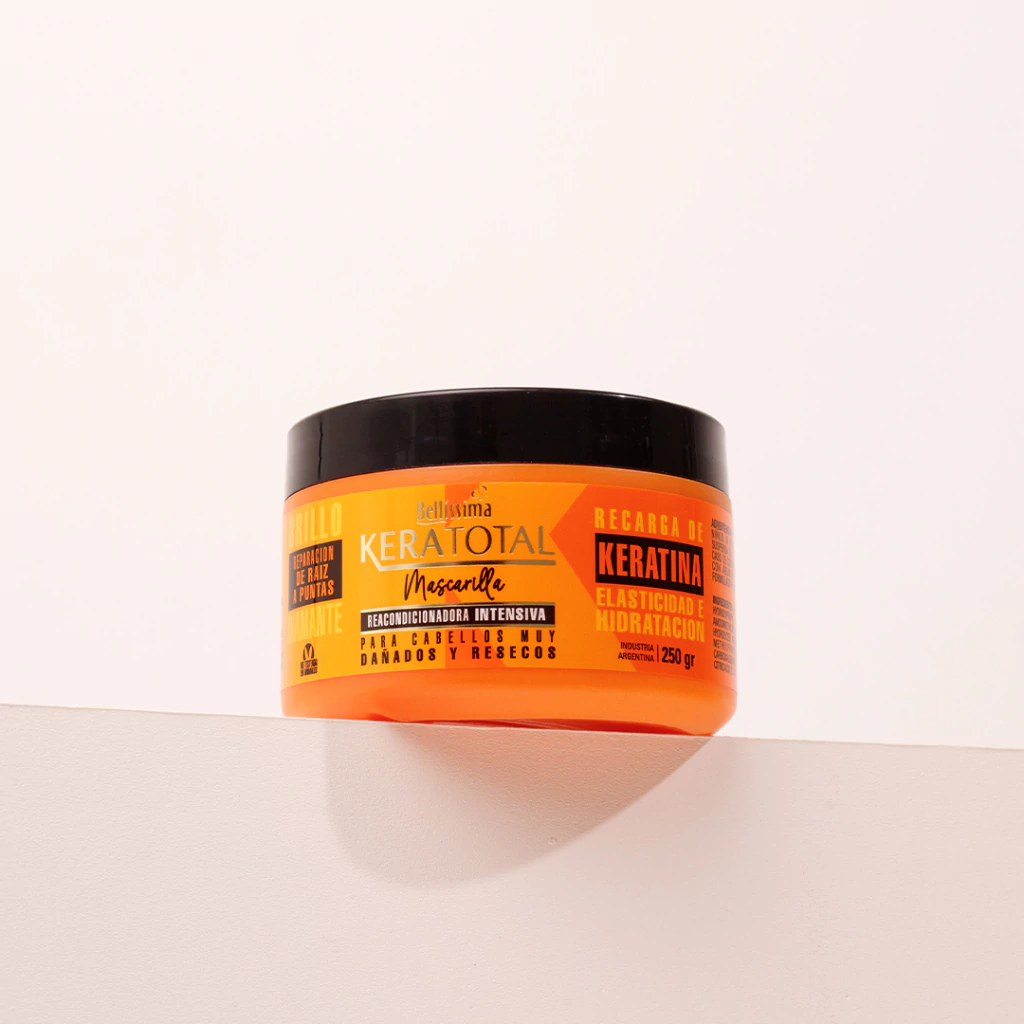 BELL Keratotal mascarilla con enjuague pote x 250 gr — Bellísima. Producto profesional de peluquería.