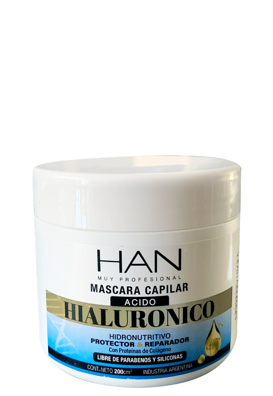 BAÑO ACIDO HIALURÓNICO X 200 — Han. Producto profesional de peluquería.