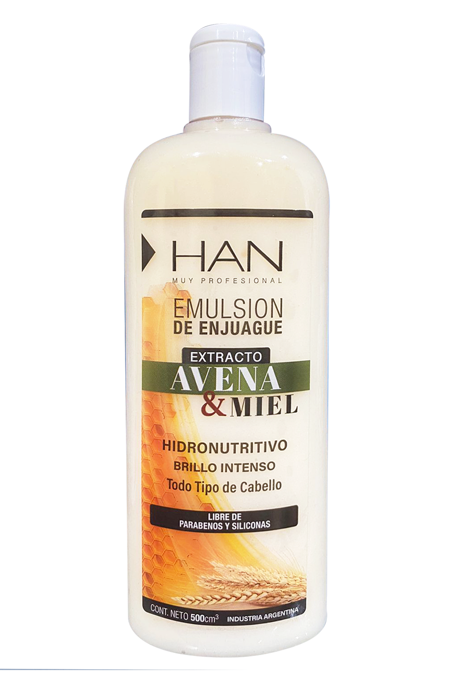 SHAMPOO AVENA Y MIEL X 500 — Han. Producto profesional de peluquería.