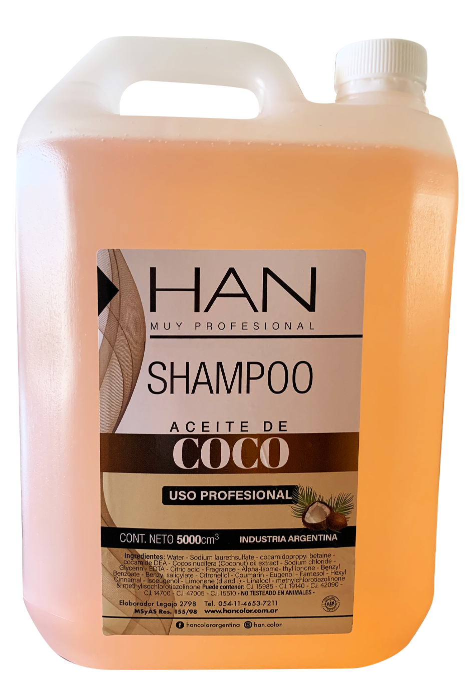 SHAMPOO COCO X 500 — Han. Producto profesional de peluquería.