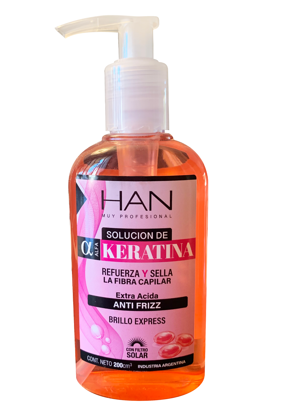 SOLUCIÓN DE ALFA KERATINA X 200 — Han. Producto profesional de peluquería.