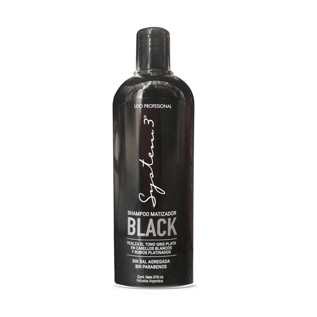 SHAMPOO MATIZADOR BLACK x 375m — Hanna Collins. Producto profesional de peluquería.