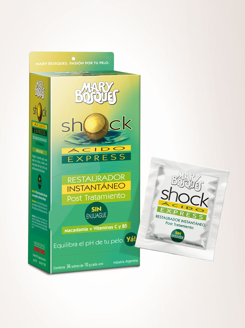 Shock Acido Express-restaurador instantáneo-sin enjuague-sobre x 10 g — Mary Bosques. Producto profesional de peluquería.
