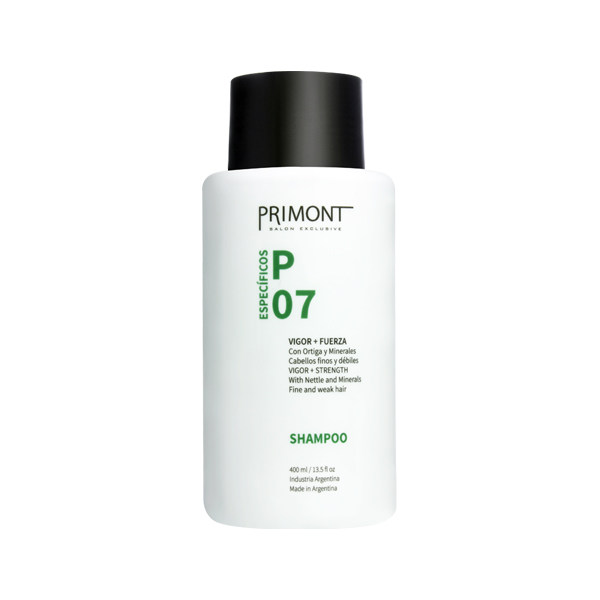 SHAMPOO P07 x 400cc — Primont. Producto profesional de peluquería.