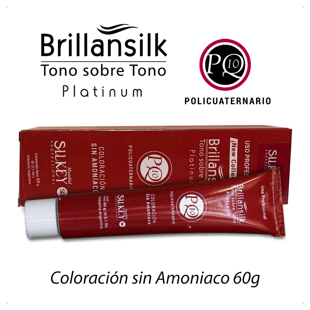 BRILLANSILK PLATINUM Coloracion Sin Amoniaco x 60 — Silkey. Producto profesional de peluquería.