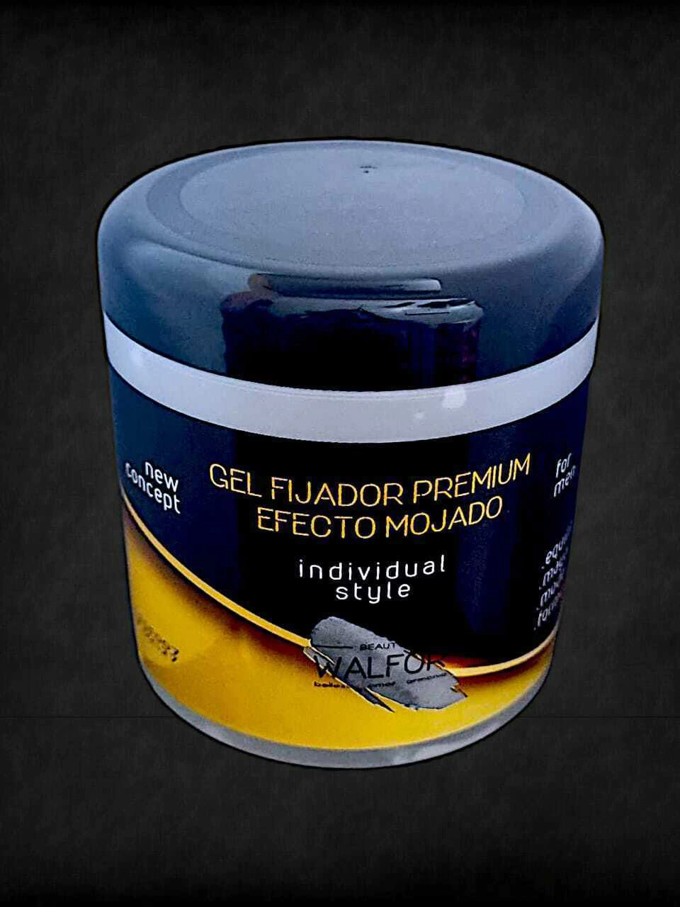 Gel Fijador Premium Efecto Mojado incoloro 450 — Walfor. Producto profesional de peluquería.